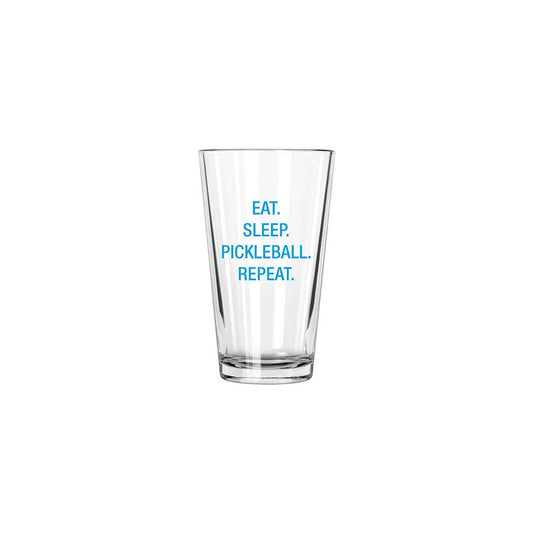 Eat. Sleep. Pickleball. Repeat. Pint Glass