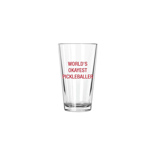 World's Okayest Pickleballer Pint Glass